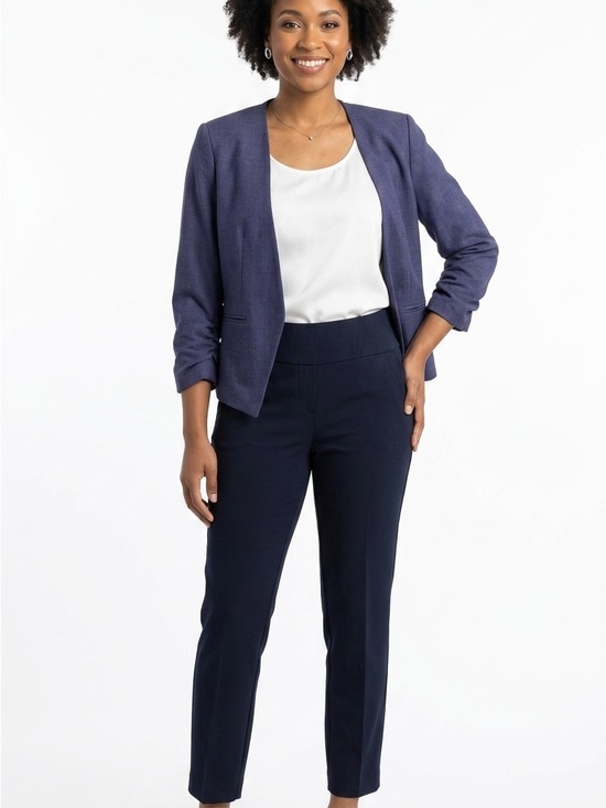 Soho Pants - Soho Navy Pull-On Slim Trousers